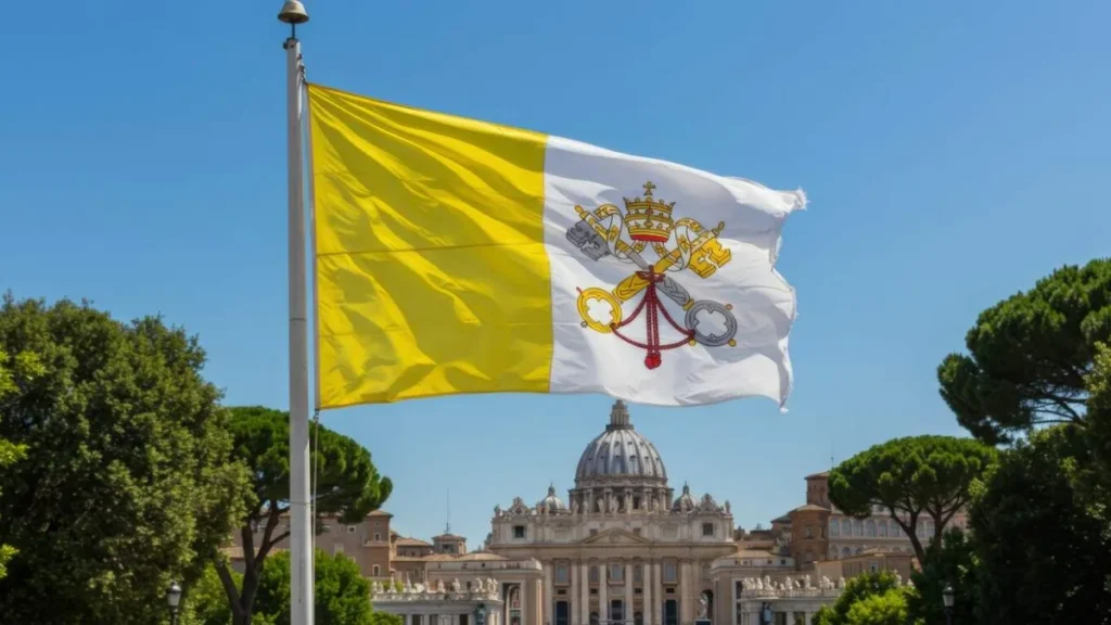 Imagem bandeira do vaticano no Vaticano do artigo Uma pessoa já declarada santa pode perder essa condição?