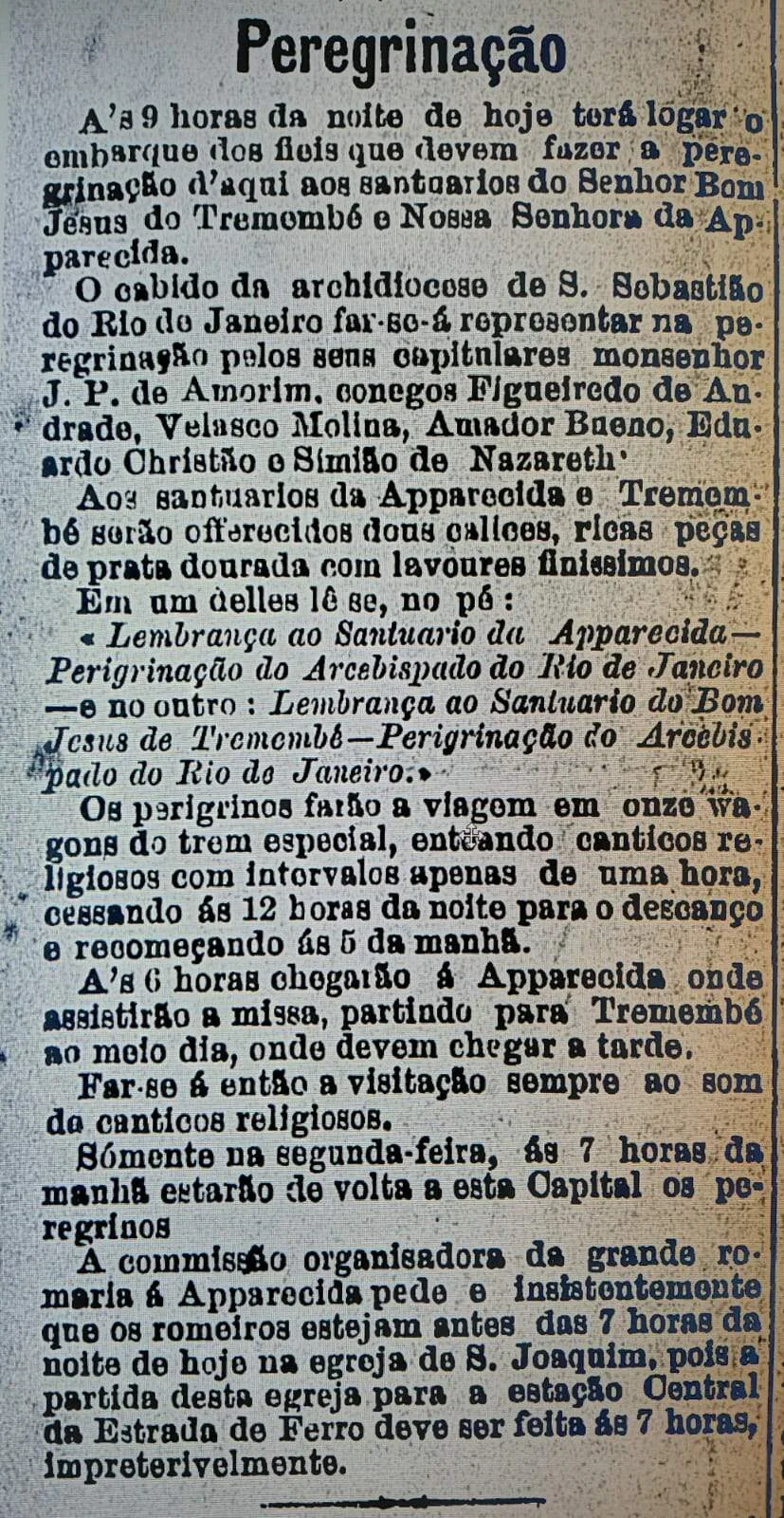 Arquivo / Arquidiocese do RJ