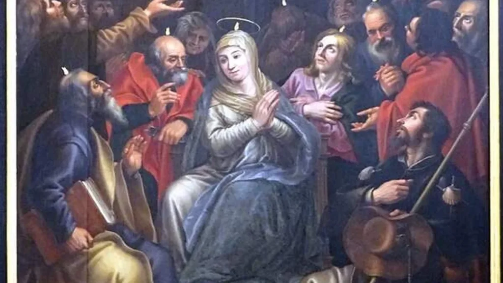 Imagem Vinda do Espirito Santo do artigo A Virgem Maria como companheira rumo à santidade