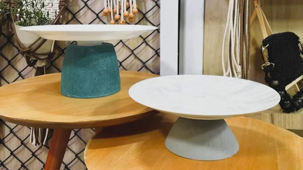 Imagem prato ceramica faca voce mesmo do artigo Prato Giratório com Textura de Cerâmica - Faça Você Mesmo