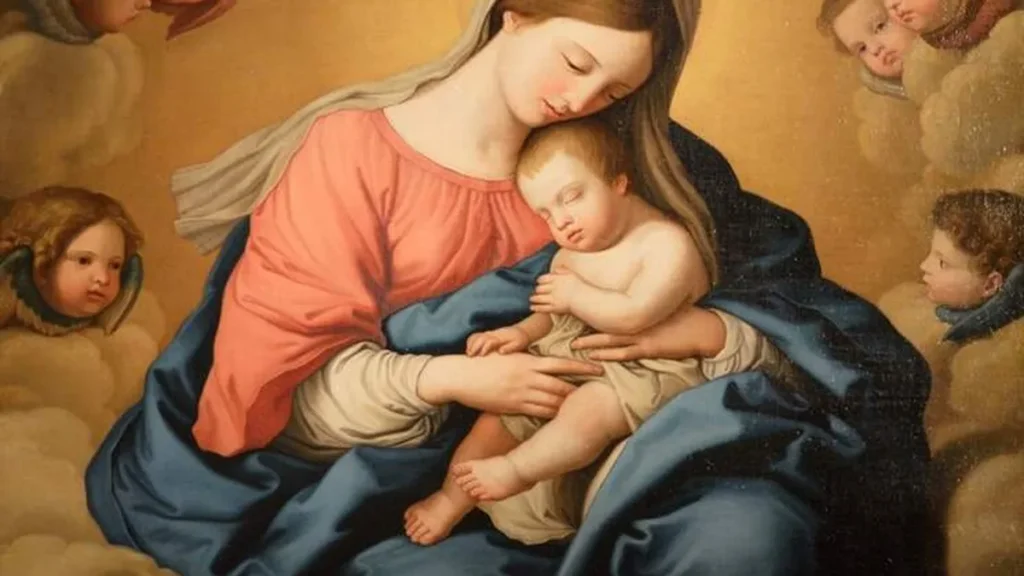 Imagem Madonna with child and angels do artigo Com Maria, Mãe da Esperança, viver nossa vocação em Cristo