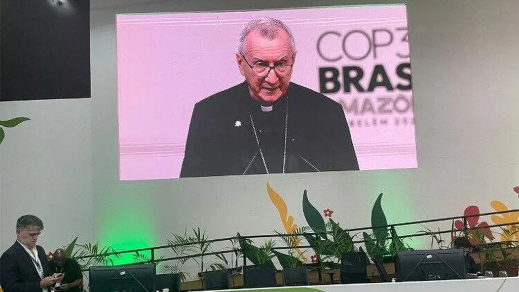 Imagem cardeal parolin discursa carta do papa na COP30 no Brasil do artigo COP30: 10 pontos urgentes da carta do Papa Leão XIV