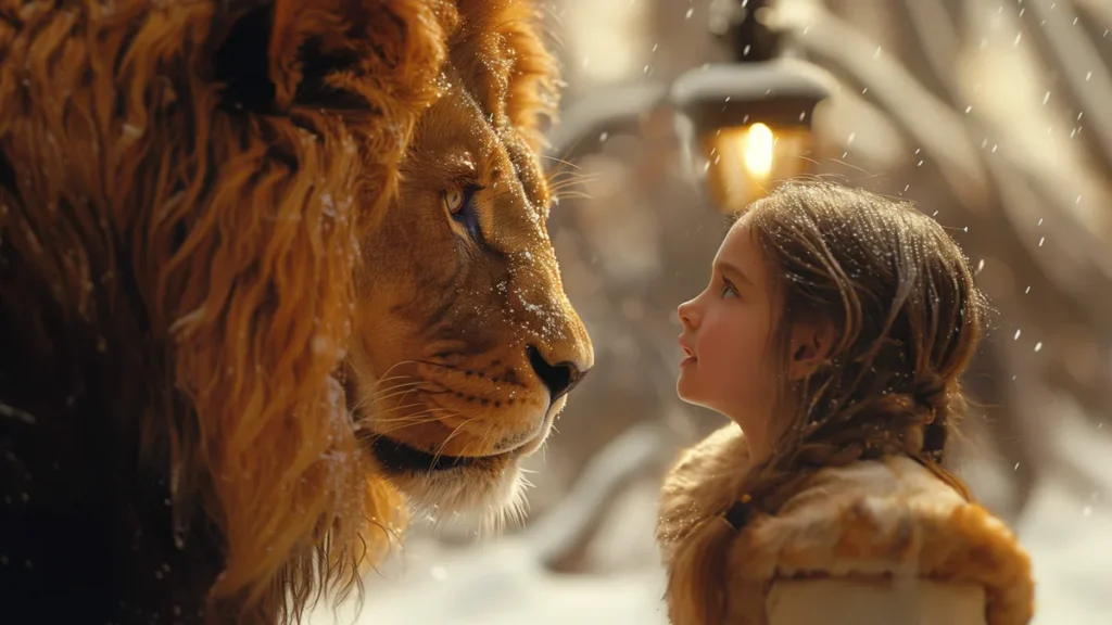 Imagem filme as cronicas de narnia leao e menina do artigo Sugestão de filme para o Natal: As Crônicas de Nárnia