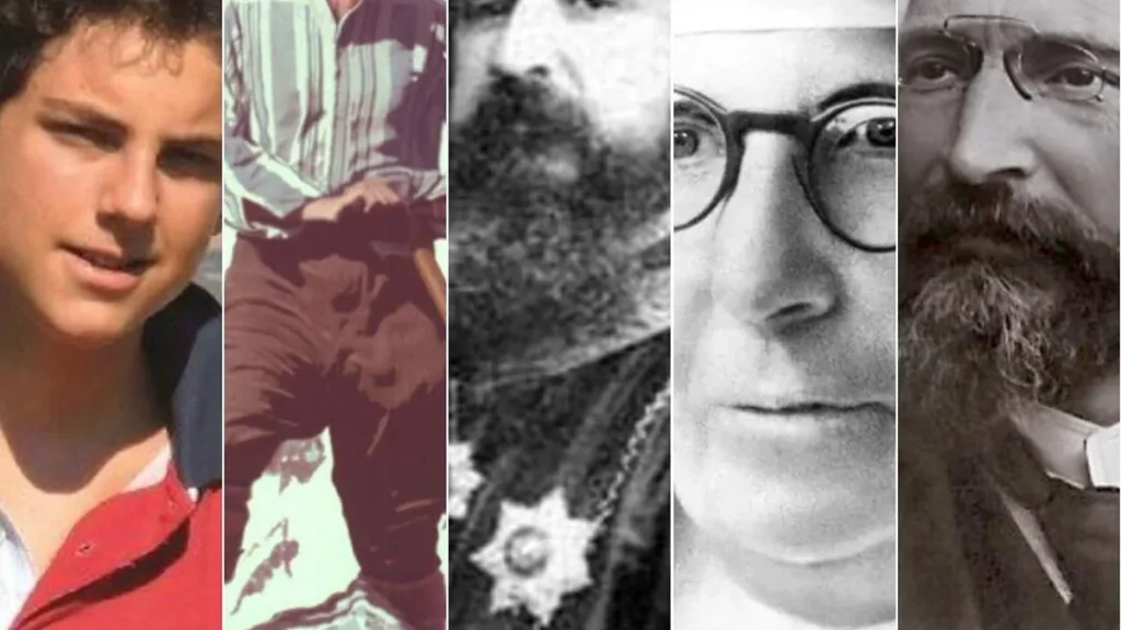 Imagem fotos de carlo acutis pier giorgo frassati ignatius shoukrallah maloyan maria troncatti bartolo longo em uma edicao do artigo Retrospectiva: santos canonizados em 2025