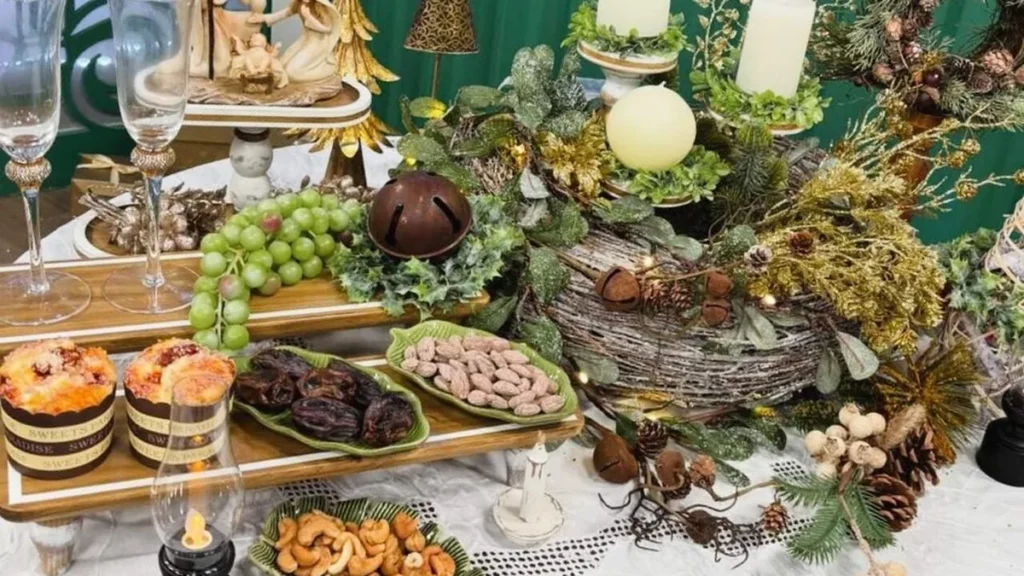 Imagem mesa posta natalina faca voce mesmo do artigo Mesa Posta para Iniciantes: Enfeite de Mesa Natalino (DIY) - Faça Você Mesmo