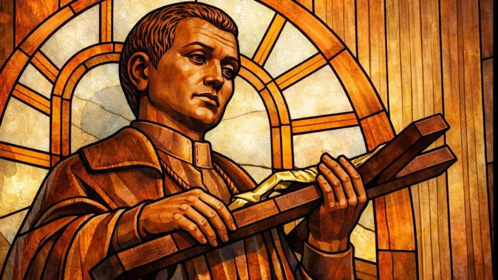 Imagem Estatua de Sao Geraldo Majella Estilo Vitral do artigo Os últimos anos da vida de São Geraldo Majella