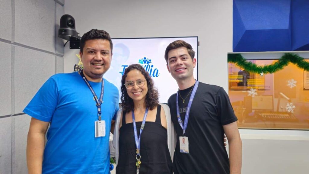 Equipe do núcleo de eventos no Bom Dia em Família (Ana Paula Criz/A12)