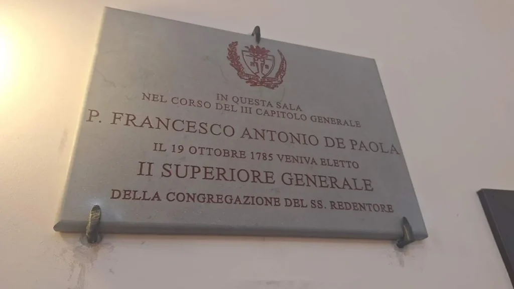 Placa indicando o lugar onde ocorreu o Capítulo Geral Redentorista de 1785