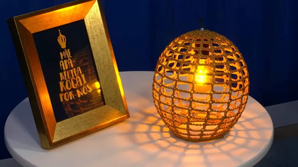 Imagem luminaria em croche faca voce mesmo do artigo Luminária em Crochê - Faça Você Mesmo