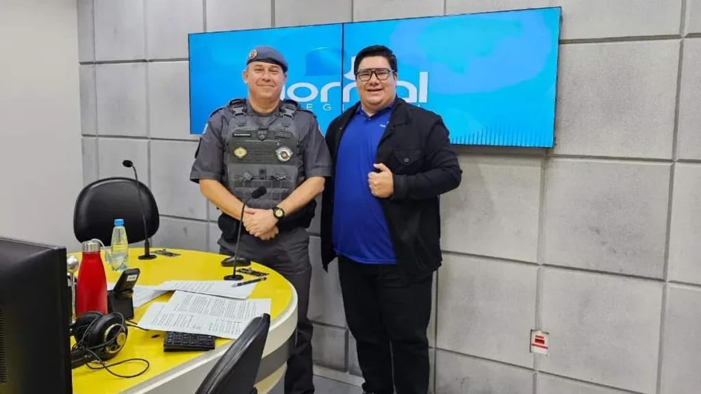 Imagem Tenente Coronel Nogueira comandante do 23 BPMI no JR do artigo Entrevista: Desafios e caminhos da segurança pública
