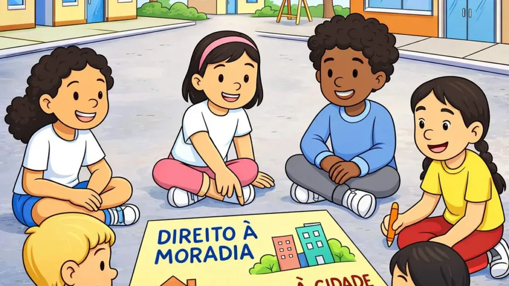Imagem desenho criancas campanha da fraternidade 2026 do artigo Como falar da Campanha da Fraternidade na catequese?
