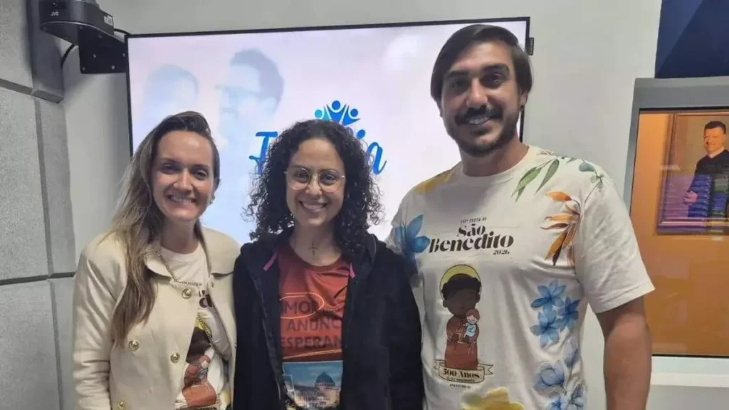 Imagem Selma e Sandro reis da Festa de Sao Benedito no Bom Dia em Familia do artigo Festa de São Benedito: missão, fé e caminhada em família
