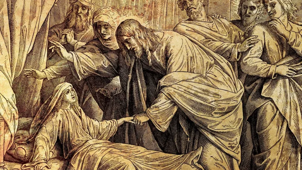 Imagem jesus cura a filha de jairo do artigo “Talitá cum”: quando a fé nos levanta para uma vida nova