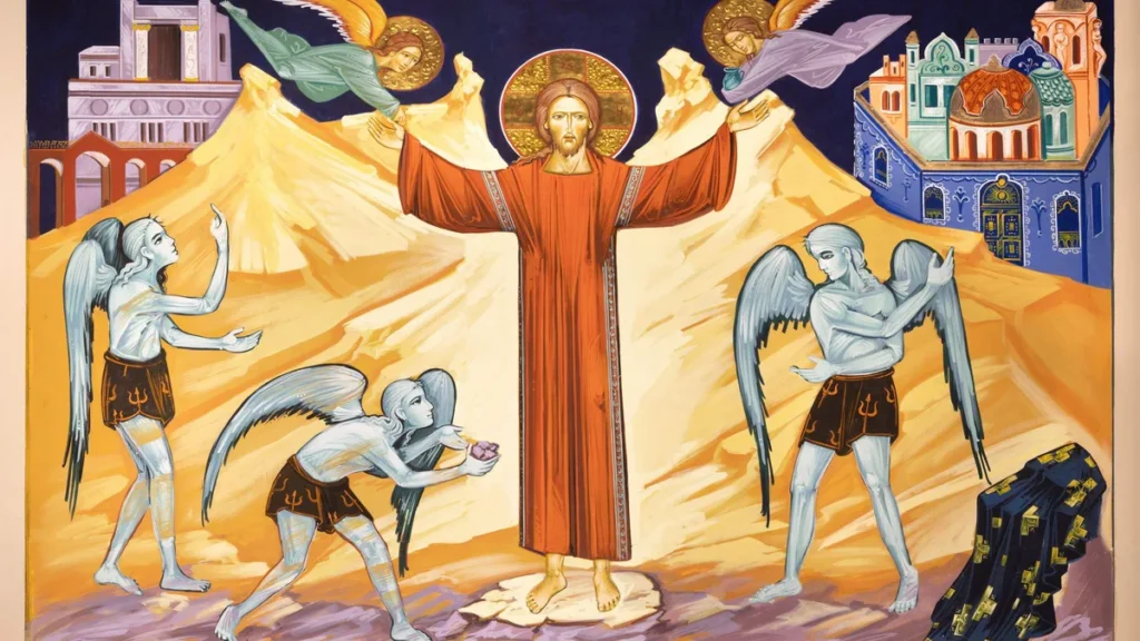 Imagem tentacoes de Jesus 1 domingo da quaresma do artigo A palavra de Deus é o escudo contra as flechas da tentação
