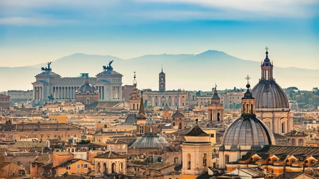 Imagem vista panoramica dos predios antigos de Roma do artigo As duas cidades de Roma