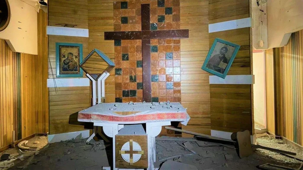 Imagem Arquidiocese Catolica Caldeia de Erbil danificada pela guerra do artigo Os Missionários Redentoristas do Iraque e a guerra