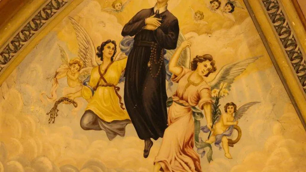 Imagem Sao Geraldo na gloria com os anjos do artigo Os dons místicos de São Geraldo Majella