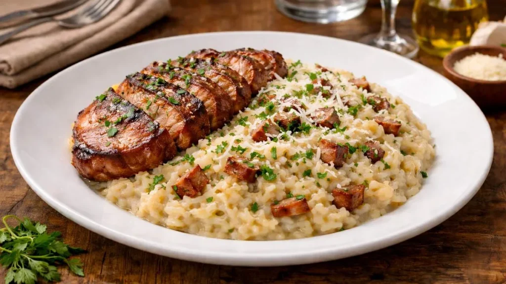 Imagem Arroz cremoso com copa lombo do artigo Chef no Ar: Arroz Cremoso com Copa Lombo
