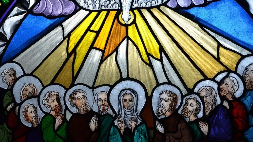 Imagem vitral pentecostes do artigo Domingo com o Senhor: “Recebei o Espírito Santo”